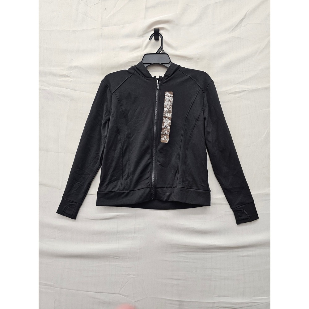 Member's Mark Girls Active Full Zip Jacket Black Polyester Blend Size XL